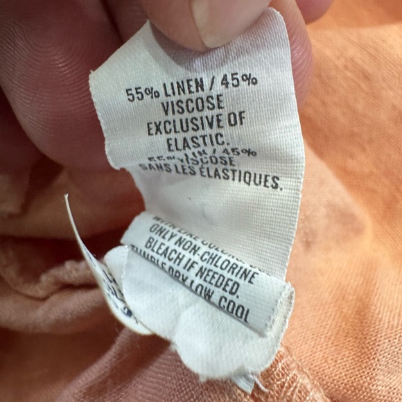 Aerie Womens Linen Blend Midi Dress Orange Salmon Sz Large Button Up Sleeveless - Picture 4 of 6